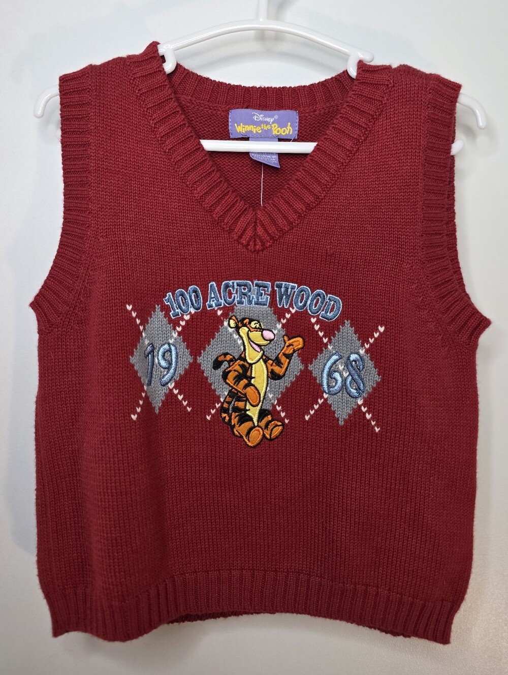 NWT Vintage Disney Winnie the Pooh Tigger Knit Vest - Red